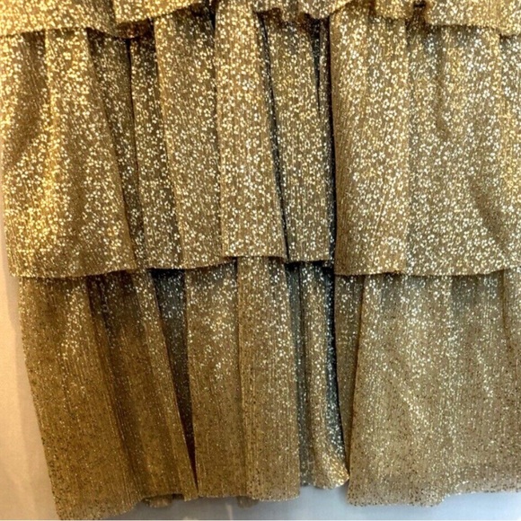 Lilly Pulitzer Faye Dress Gold Ruffle Mini - Size Medium - Picture 6 of 7